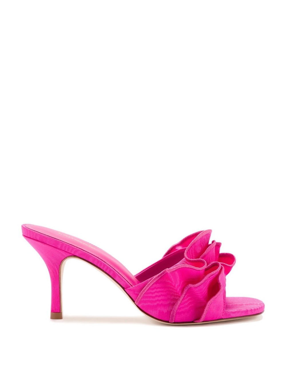 LARROUDE Colette Ruffled High Heel Sandals In Magenta